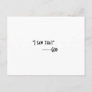 "I Saw That"---God Postcard