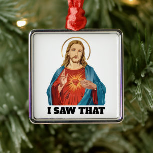 I SAW THAT, JESUS METAL TREE DECORATION