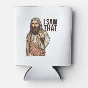 I Saw That Religious Pointing Vintage Engraving Sh Can Cooler