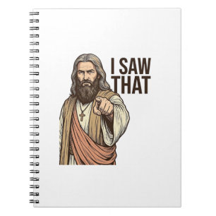 I Saw That Religious Pointing Vintage Engraving Sh Notebook