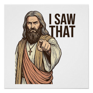 I Saw That Religious Pointing Vintage Engraving Sh Poster