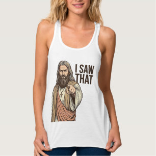 I Saw That Religious Pointing Vintage Engraving Sh Singlet