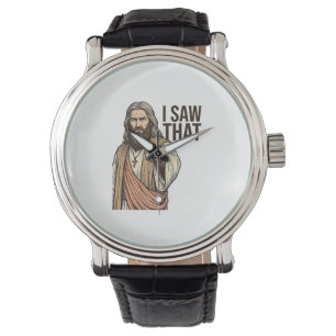 I Saw That Religious Pointing Vintage Engraving Sh Watch