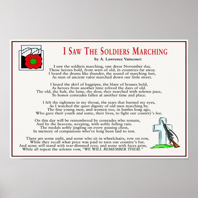 I Saw The Soldiers Marching 16" x 11" Poster (Front)