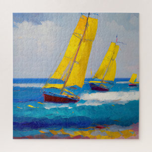 "I saw three boats" Seascape Jigsaw Puzzle