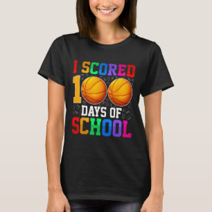 I Scored 100 Days Of School Bysketll Kids Student T-Shirt