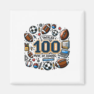 I Scored 100 Days Of School Footll Soccer Boy Magnet