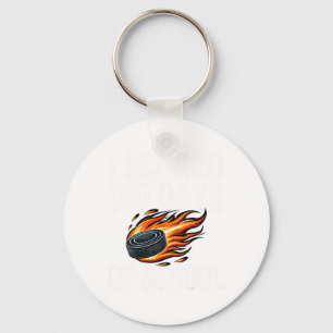 I Scored 100 Days Of School Hockey Kids Student Te Key Ring