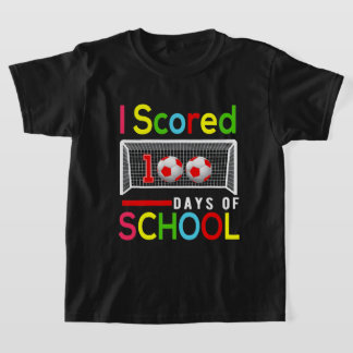 I Scored 100 Days Of School Soccer 100 Days School T-Shirt