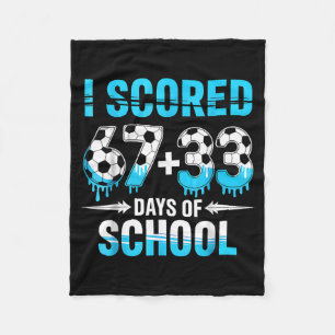 I Scored 100 Days Of School Soccer 100th Day Of Sc Fleece Blanket