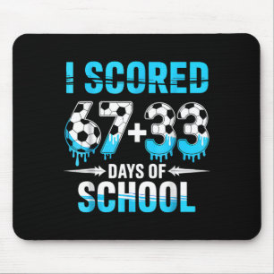 I Scored 100 Days Of School Soccer 100th Day Of Sc Mouse Pad