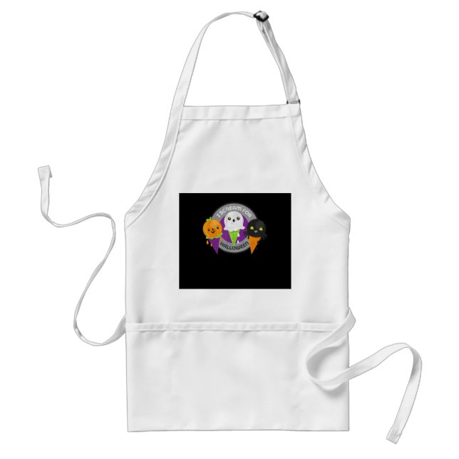 I Scream for Halloween Pumpkin Spider Ghost Standard Apron (Front)