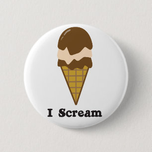 I Scream for Ice Cream 6 Cm Round Badge