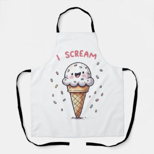 I Scream Ice Cream Cone with Sprinkles Apron