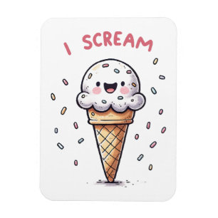 I Scream Ice Cream Cone with Sprinkles Magnet