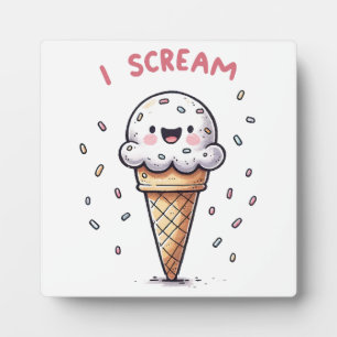 I Scream Ice Cream Cone with Sprinkles Plaque