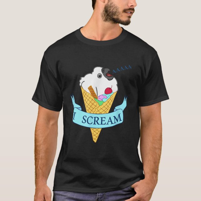 I scream Ice cream Cute Baby Parrot Funny Bird Pet T-Shirt (Front)