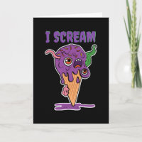 I Scream Ice Cream Funny Halloween Kids Kawaii