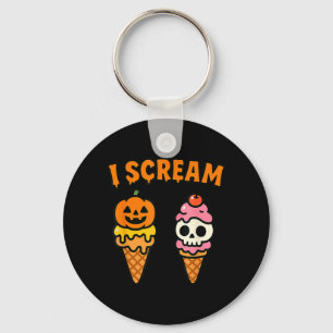 I Scream Ice Cream Ghost Halloween Costume Key Ring