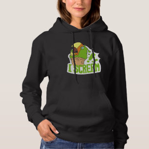 I Scream Ice Cream Parrot Screaming for Cockatiels Hoodie