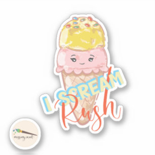 I Scream Rush Kawaii Ice Cream Sticker