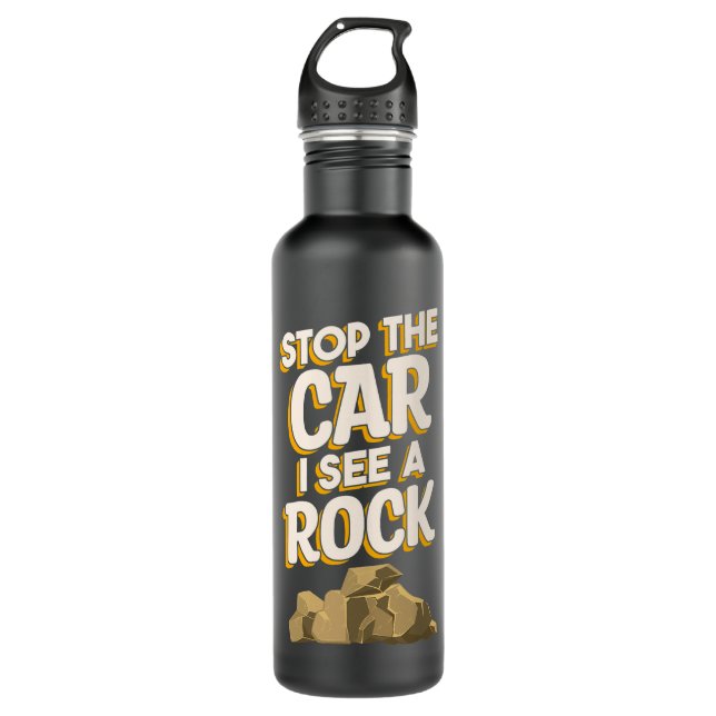 I See A Rock Geology Geologist Rocks Collector Gra 710 Ml Water Bottle (Front)