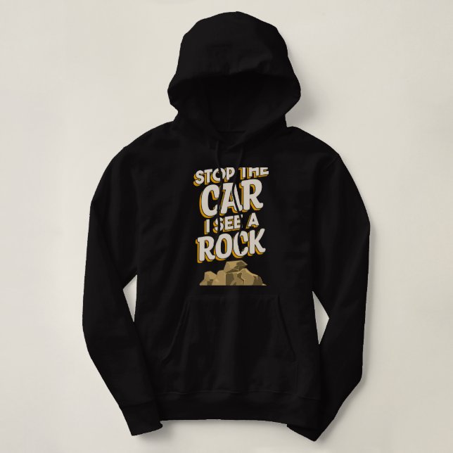 I See A Rock Geology Geologist Rocks Collector Gra Hoodie (Design Front)