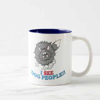 I SEE DOG PEOPLE! Two-Tone COFFEE MUG