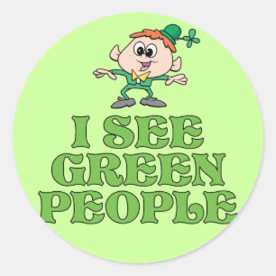 I See Green People Classic Round Sticker