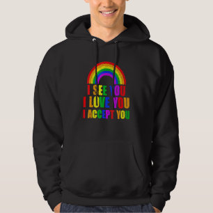 I See I Love You I Accept You - Lgbtq Ally Gay Pri Hoodie