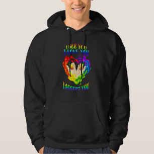 I See I Love You I Accept You Lgbtq Ally Gay Pride Hoodie