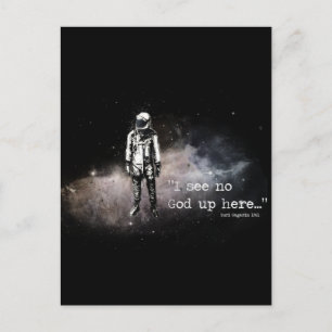 I see no god up here postcard