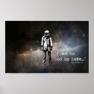 I see no god up here... poster