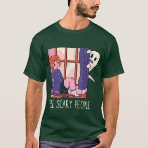 I See Scary People Cute Ghost Funny Halloween T-sh T-Shirt