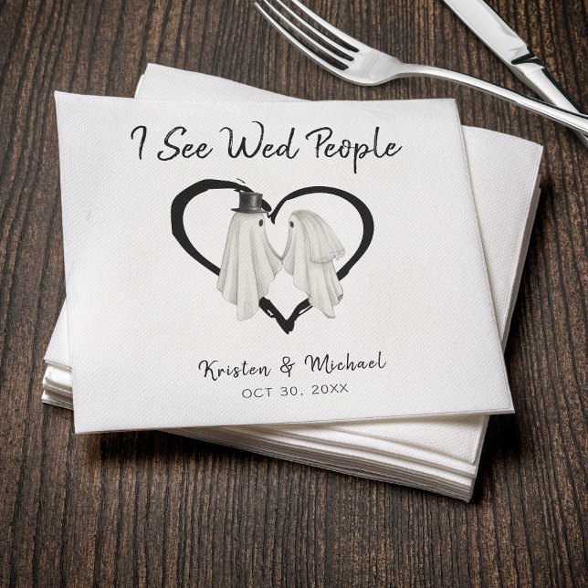 I See Wed People Ghost Halloween Wedding Napkin (I See Wed People Ghost Halloween Wedding Napkins
)