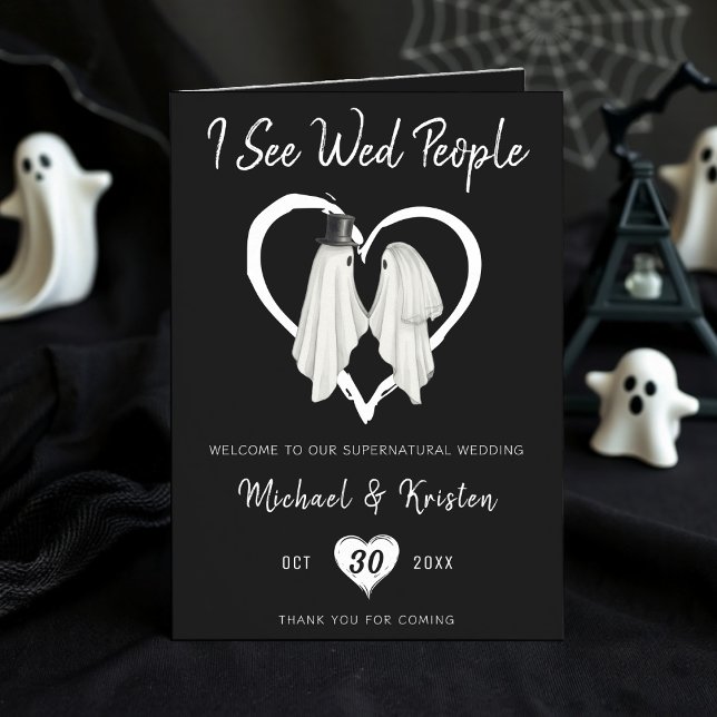 I See Wed People Gothic Ghost Halloween Wedding Programme (I See Wed People Gothic Ghost Halloween Wedding Program
)
