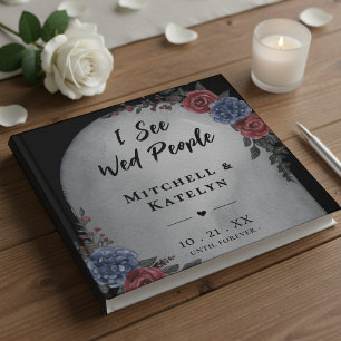 I See Wed People Headstone Floral Gothic Wedding Guest Book