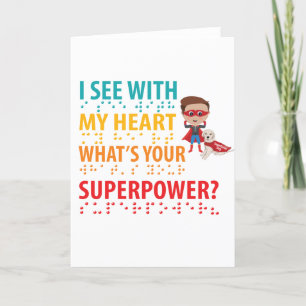 I See With My Heart Boy - Blindness Braille Holiday Card
