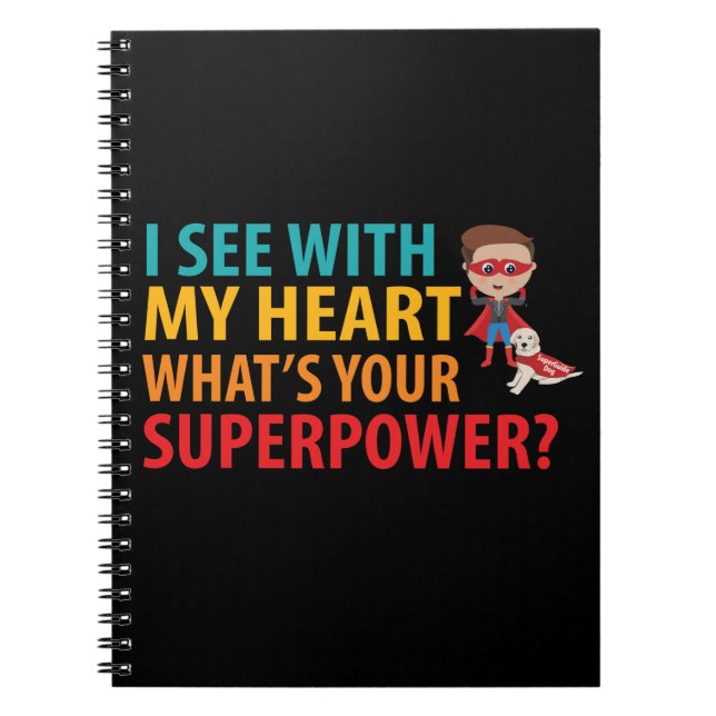 I See With My Heart Boy - Blindness Braille Notebook (Front)
