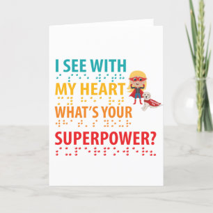 I See With My Heart Girl - Blindness Braille Holiday Card