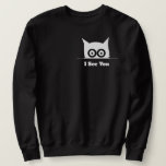 I See You Funny Peeking Cat Minimal Black White Sweatshirt<br><div class="desc">A bold and minimal black and white cat design featuring wide curious eyes peeking over the edge with the phrase “I See You”. Perfect for cat lovers who enjoy playful, slightly mysterious humor. This clean and modern artwork makes a great gift for introverts, office coworkers, students, or anyone who loves...</div>