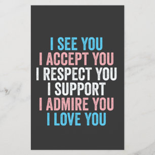 I See You, I Accept You I Respect You Trans LGBT Flyer