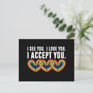 I See You I Love U I Accept You Rainbow LGBTQ Postcard