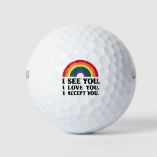 I See You I Love You I Accept You LGBTQ Golf Balls