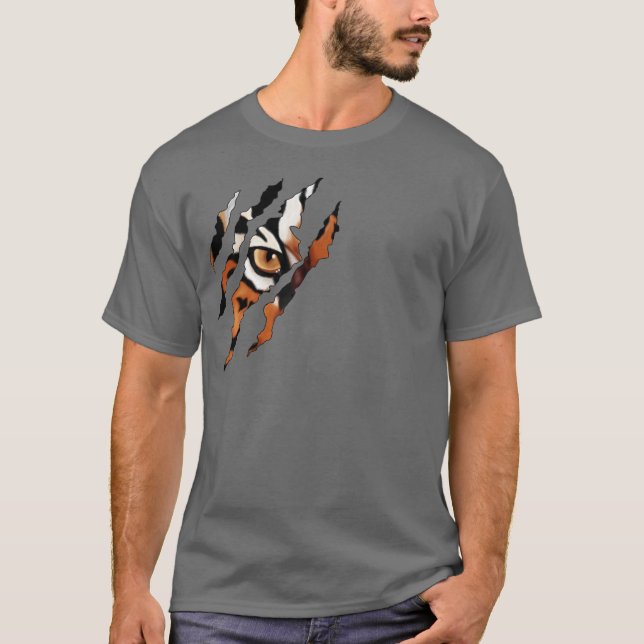 I See You . Tiger Eye And Claw T-Shirt (Front)