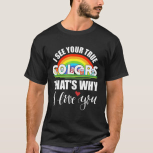 I See Your True Colors Autistic Cute Panda Rainbow T-Shirt