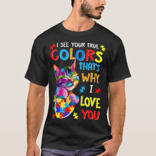 I See Your True Colors Puzzle World Autism Awarene T-Shirt