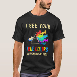 I See Your True Colours Autism Awareness Cat Prism T-Shirt