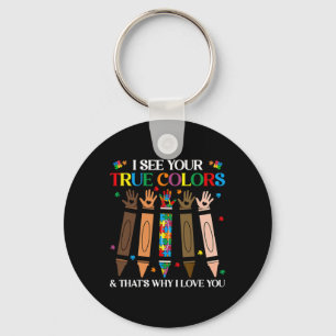 I See Your True Colours Autism Black History Melan Key Ring