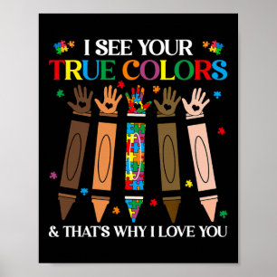 I See Your True Colours Autism Black History Melan Poster